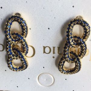 MELANIA CLARA GOLD/NAVY EARRINGS - NWT